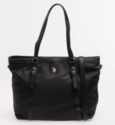 US POLO ASSN. Bolso de Hombro US Polo Assn Negro Tono TOTE BESTSELLER Nuevo Etiqueta de Bruja