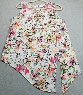 Violet & Claire Tank Top Womens Medium M Floral Sleeveless Asymmetric Hem Spring - Изображение 1 из 4