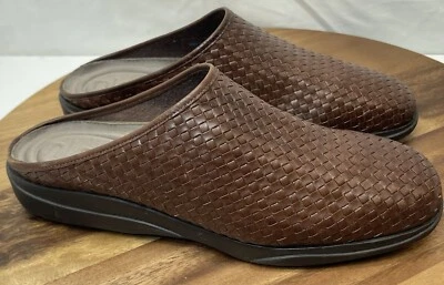 Nicole Shoes 10 M Mules de Cuero Tejido Deslizable Marrón Mujer’s Balsa Foto 1 de 4