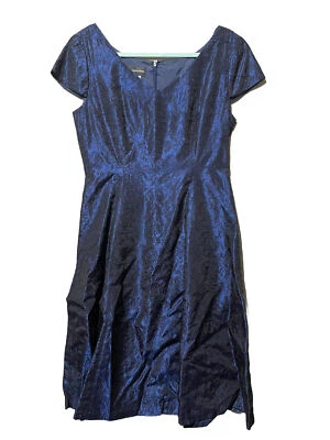 Vestido feminino Donna Morgan 8 azul preto vestido de coquetel Whimsygoth - Imagem 1 de 4