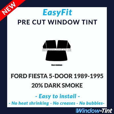 Tinte de ventana precortado estático EasyFit para Ford Fiesta 5 puertas 89-95 - 20 % trasero oscuro Foto 1 de 3