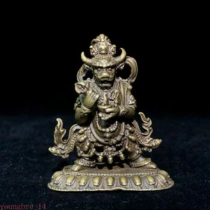 Estatua de Buda Yamantaka de Yamantaka de latón vintage antigua china de colección antigua - Imagen 1 de 5