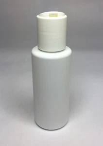 50ml PET Plastic White Cylindrical Bottles & White Disc Top Cap *ANY AMOUNT* - Picture 1 of 3