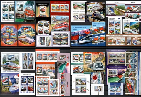 High speed trains Collection [6] 68 sheets MNH issued in 2018 #CNA172 Cover