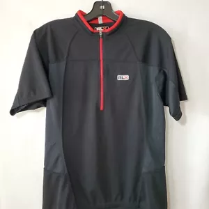 Polo Ralph Lauren RLX Cycling Black Jersey Men Medium 1/4 Zip Elite - Picture 1 of 12