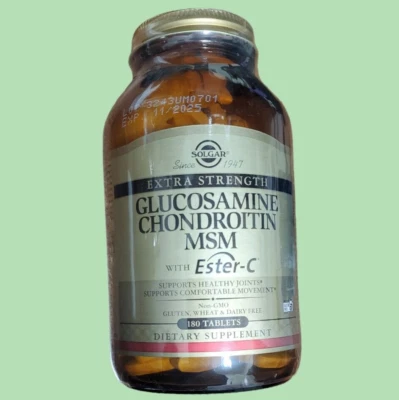 180 Comprimidos Tabs, SOLGAR EXTRA FUERTE GLUCOSAMINA CONDROITINA MSM CON ÉSTER-C Foto 1 de 2