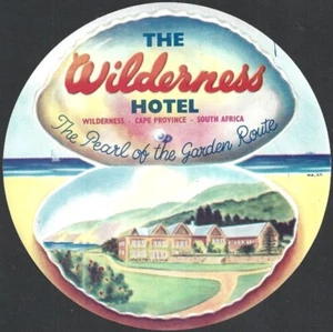 (BL) THE WILDERNESS HOTEL, Cape Province, Südafrika Vintage Gepäck Etikett - Bild 1 von 2