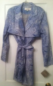American Glamour By BADGLEY MISCHKA Button Up TRENCH COAT L (ABIGAIL C157) NWT - Picture 1 of 12