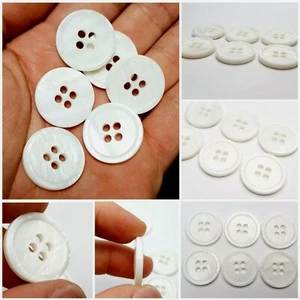 6 Stück Knöpfe Knopf 100% aus Echt Perlmutt knöpfe Weiß Hohe Qualität ☆☆☆☆☆ - Bild 1 von 8