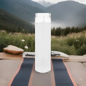 Mega Kerze - unparfümiert 2"x 8" groß Gebet Behälter Kerze - weiß SALE!! - Bild 1 von 2