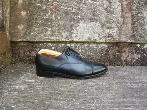 SCARPE BURBERRY VINTAGE OXFORD PELLE NERA UK7.5 UOMO OTTIME CONDIZIONI