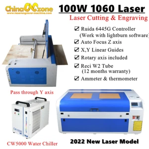 100W CO2 Laser Engraving Machine DSP 1060 Cutting Machine 6445G Ruida System US - Picture 1 of 11