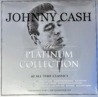 JOHNNY CASH THE PLATINUM COLLECTION - WHITE VINYL  3-LP SET " NEW, SEALED " - Image 1 of 2