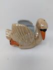 Gold Lusterware Swan Planter With Bird Made In Japan Backstamp
