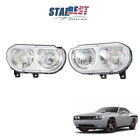 For 2008-2014 Dodge Challenger LH+RH Headlight Headlamps Clear Halogen Chrome