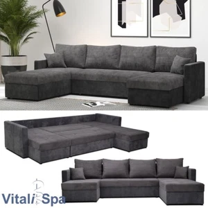 Wohnlandschaft mit Schlaffunktion, moderne Schlafcouch mit Bettkasten Vicco - Bild 1 von 7
