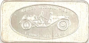 Mercer Raceabout 1913 1 oz. Barra de plata .999 parte posterior en blanco - Imagen 1 de 2
