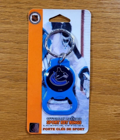 VANCOUVER CANUCKS Hockey NHL Metal Bottle Opener Key Ring Keychain - BRAND NEW Cover