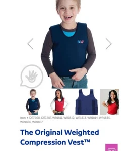 Blue Weighted Compression Vest for Kids~ Size M ~ ADHD Autism Sensory Calming - Picture 1 of 9