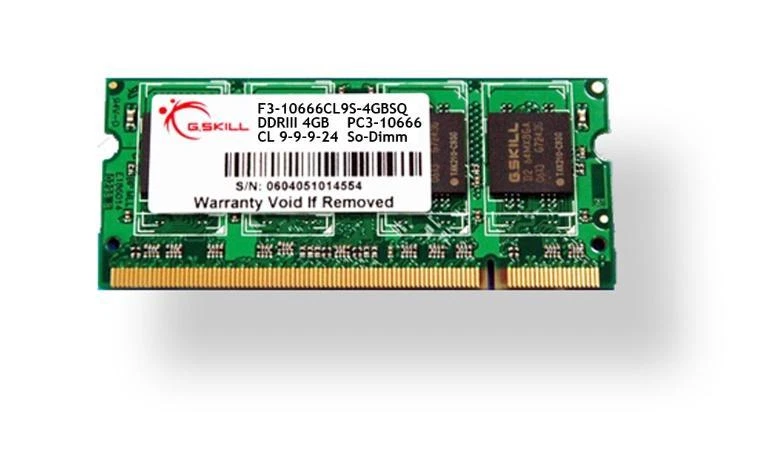 4GB G.Skill DDR3 PC3-12800 CL9 SQ Series single laptop memory module - Image 1 of 1