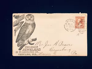 IL CHICAGO 1884 COVER #210 WONDERFUL OWL ILLUS ON JEWELER CC, W/CONTENT - Picture 1 of 3