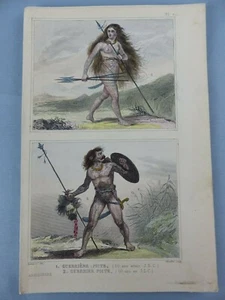 GRAVURE ancienne vers 1850 costumes ANGLETERRE guerriers PICTZ 50 av J-C ,148 - Imagen 1 de 1