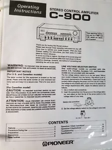PIONEER C-90/C-900 INSTRUCTION MANUAL(COPY) - Picture 1 of 2