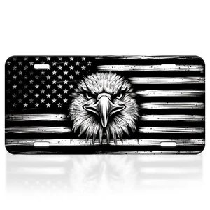 Placa de matrícula negra American-Eagle-Bandera decorativa placa frontal de coche - Imagen 1 de 7