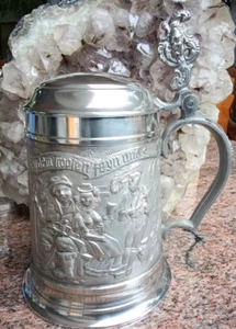 1 Bierseidel, Bierkrug, Humpen aus Zinn mit Zinndeckel, (HU7) - Bild 1 von 6