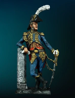 ⭐️Imperio de Francia. Oficial Guerra Napoleónica PINTADO. Figura de hojalata 54mm1/32⭐️ Foto 1 de 2