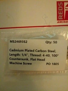 MS24693S2 Countersunk Flat Head Machine Screw  Qty: 50's - Bild 1 von 3