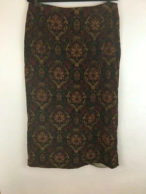 Falda Briggs Negra Talla 12 14 16 Maxi Borgoña Dorado Cremallera Trasera Abertura Foto 1 de 4