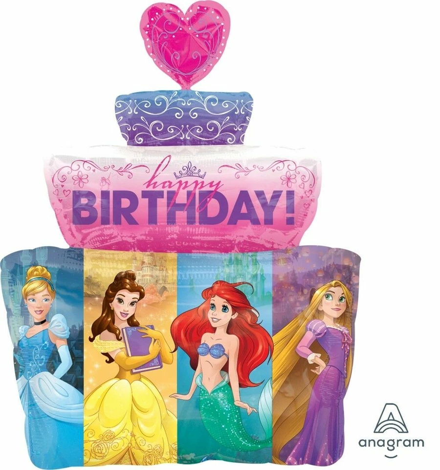 Disney Princess Dream Big Cake Jumbo 21 in x 28 in Foil Mylar Balloon By Anagram - Image 1 of 1