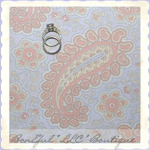 BonEful Fabric FQ Cotton Purple Paisley Flower Calico Peach White Lace Mask SALE - Picture 1 of 6