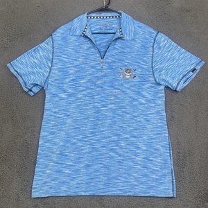 Tattoo Golf Epic Collection Polo Shirt Mens Large Blue Skull Golf Clubs Stretch - Picture 1 of 8