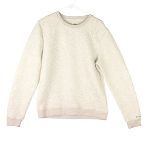 Marine Layer Quilted Crewneck Sweatshirt Mens Size Medium Cream Heater Shirt - Picture 1 of 13