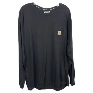 Carhartt Force Size 2XL Long Sleeve Pocket T-Shirt Relaxed Fit Black XXL 1073 - Picture 1 of 8