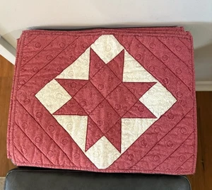 Vintage handgefertigte gesteppte Tischsets Sägezahn Stern Rose Oma Kern - Bild 1 von 8