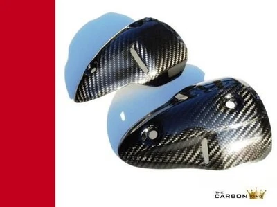 DUCATI MONSTER 696 796 1100 CARBON TERMIGNONI EXHAUST HEAT SHIELDS TWILL GLOSS - Image 1 of 4