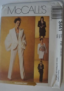 McCalls 3441 Misses Lined Jacket Top Pants Skirt Size 18-22 Sewing Pattern - Picture 1 of 2