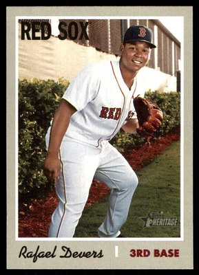 Rafael Devers 2019 Topps Heritage #163 Red Sox MLB READ FREE SHIP AutographDen - Image 1 of 2