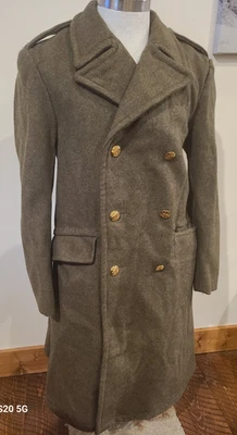 Abrigo de lana vintage años 60 Bélgica militar 1967 doble botonadura verde medio - COMO NUEVO Foto 1 de 4