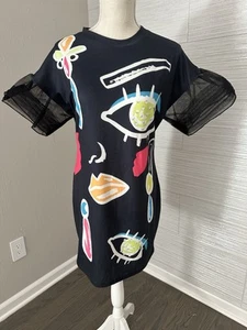 European Printed Fashion Women Lantern Sleeve Casual StreetWear Loose Mini Dress - Picture 1 of 2