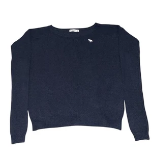 Abercrombie & Fitch Pullover Damen Small Navy Blau Y2K Rundhals Preppy - Bild 1 von 6