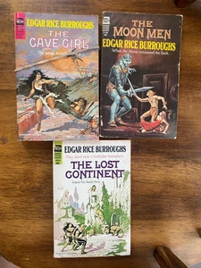 3 Lot The Lost Continent Cave Girl Moon Men Edgar Rice Burroughs vintage Ace PB - Picture 1 of 1