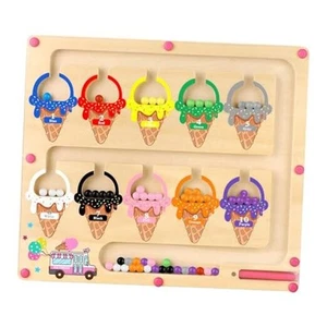 Magnetic Color and Number Maze,Montessori Toy for 2-5 Years Old Girls,Wooden - Picture 1 of 7