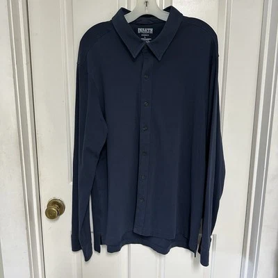 Duluth Trading Co Mens Sz L Standard Fit Navy Blue Long Sleeve Button Up Shirt - Image 1 of 4