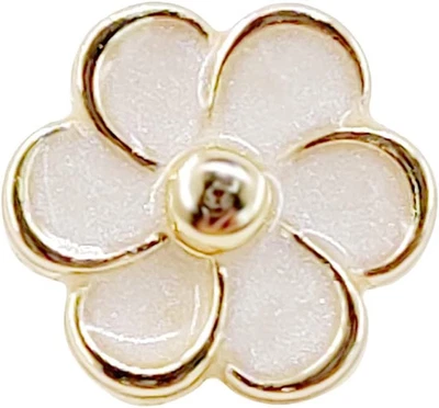 Enamel  Plum Flower Shank Sewing Buttons 20 Pcs - 11.5Mm, 15/32" - Image 1 of 4