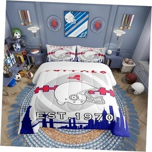 Football Themed Comforter for Bed,Football Fans Bedding Set for Twin Buffalo - Picture 1 of 7