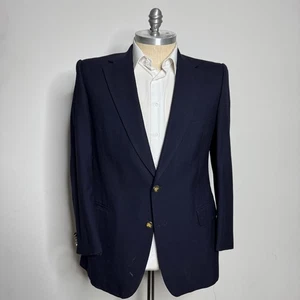 Burberrys Tailored Blazer Navy Blue Gold Button Mens 42R - Picture 1 of 10